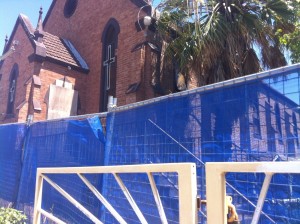Safety fences for demolition work to begin. Marrickville council ignores the outcry from the Coptic Community.