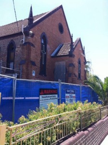 Safety fences for demolition work to begin. Marrickville council ignores the outcry from the Coptic Community.
