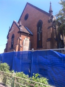 Safety fences for demolition work to begin. Marrickville council ignores the outcry from the Coptic Community.