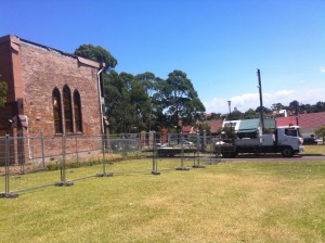 Safety fences for demolition work to begin. Marrickville council ignores the outcry from the Coptic Community.