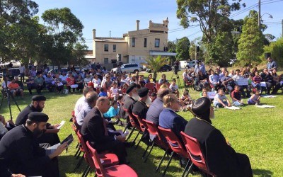 Australia Coptic Heritage & Community Services (ACHCS) holds Vigil outside St Mary and St Mina’s Coptic Church building at Sydenham